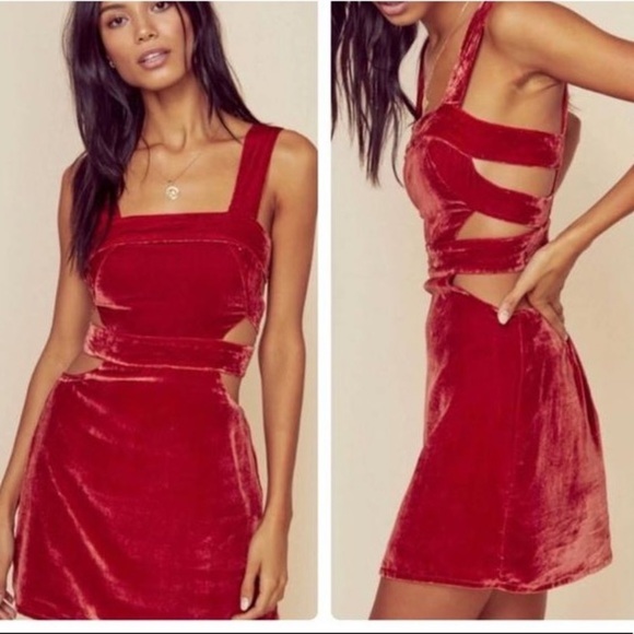 For Love And Lemons Dresses & Skirts - NWT For Love and Lemons Kate Silk Velvet overall mini Valentine’s Day dress